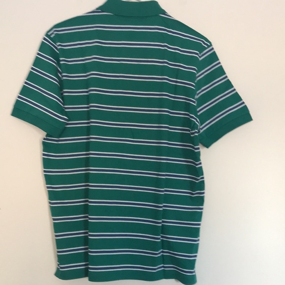 NEW Joseph Turner UK Golf Polo Shirt Striped Medium Green & Blue - Picture 2 of 11